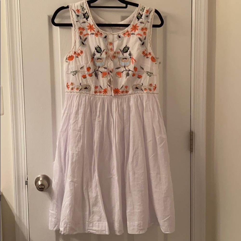 Midi embroidered tank dress. Size medium